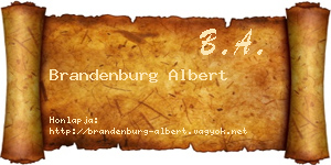 Brandenburg Albert névjegykártya