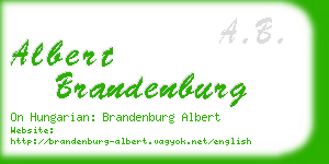 albert brandenburg business card